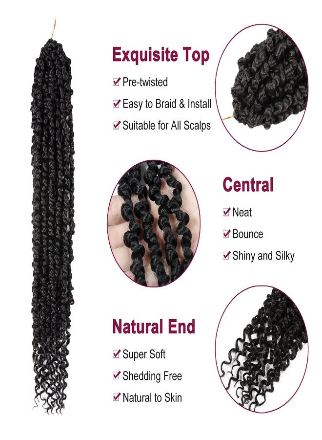 NAYOO Passion Twist Hair - 8 Packs 20 Inch Passion Twist Crochet Hair For Women, Crochet Pretwisted Curly Hair Passion Twists Synthetic Braiding Hair Extensions (20 Inch 8 Packs, 1B) - Image 3